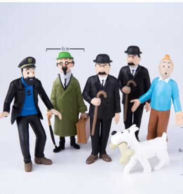 Kuifje figuren set klassiek 6 stuks (4-9cm), Ophalen of Verzenden, Nieuw