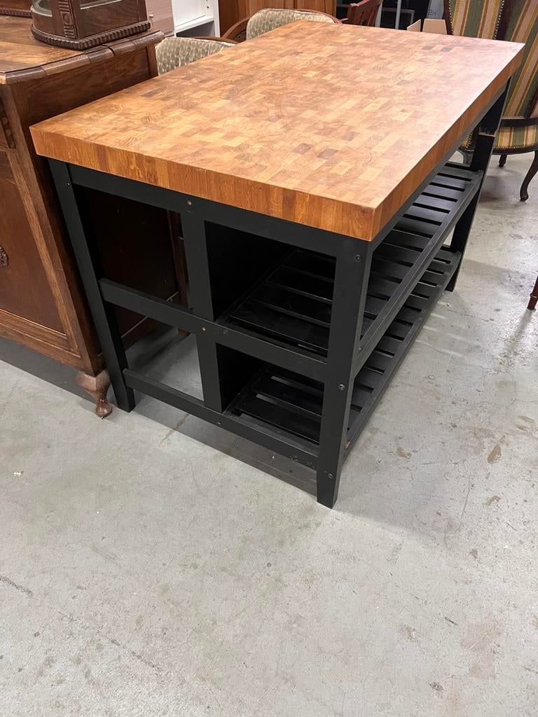 IKEA keuken werkbank met massief houten blad, D, Ophalen of Verzenden, Zo goed als nieuw, D