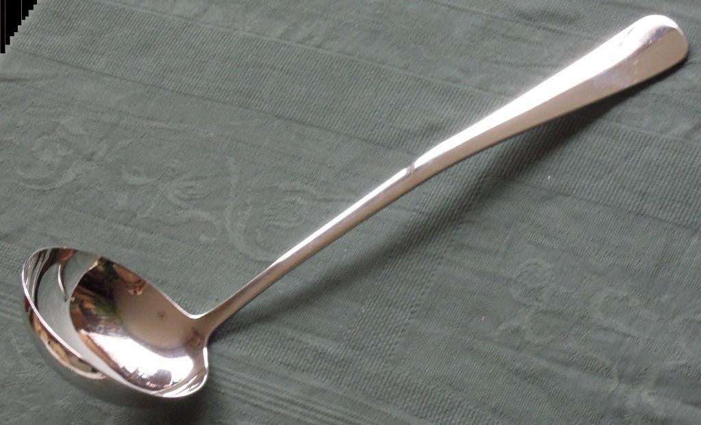 Nr K274: 1 Verzilverde Hollands Glad soeplepel Sola 100, Ophalen of Verzenden