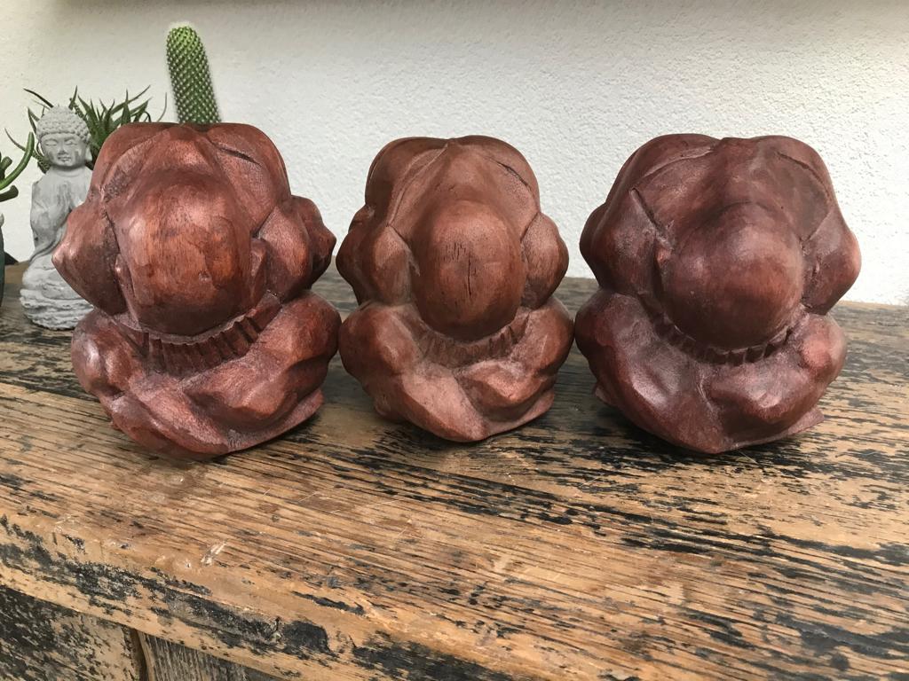 Yogiman orang malu verlegen man yogi massief houtsnijwerk, Verburgt Vintage, Nieuw, Ophalen of Verzenden, https://verburgtvintage.nl/#contact