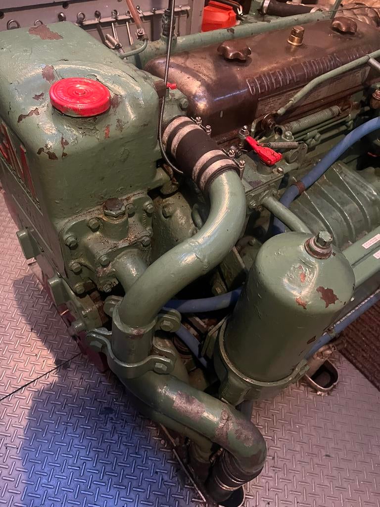 GM 4 cilinder 95pk scheepsmotor m hydraulische keerkoppeling, Watersport en Boten, Ophalen, Gebruikt, Binnenboordmotor, Diesel