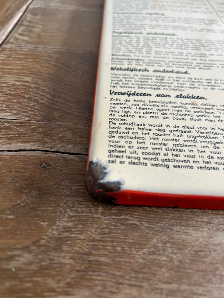 EMAILLE BORD gebruiksaanwijzing voor Premier Fornuis, Verzamelen, Ophalen of Verzenden, Gebruikt, Reclamebord