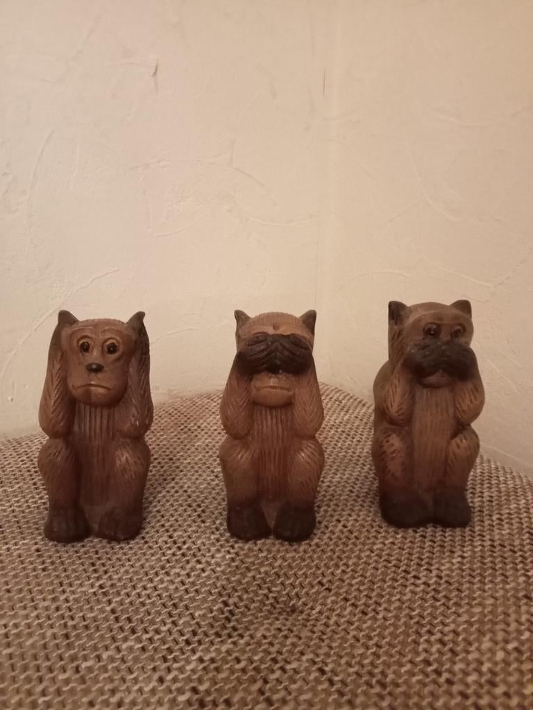 Vintage aapjes horen, zien en zwijgen, Verzamelen, Ophalen of Verzenden, Dier