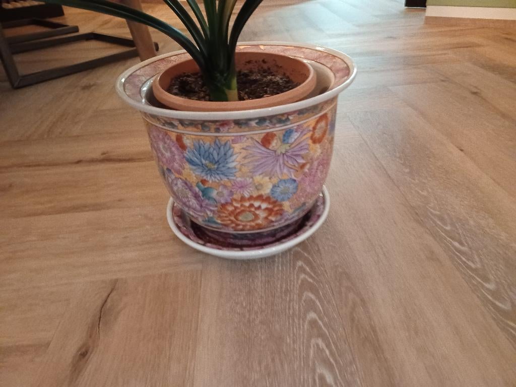 Vintage Goud Imari bloempot, Antiek en Kunst, Antiek | Keramiek en Aardewerk, Ophalen