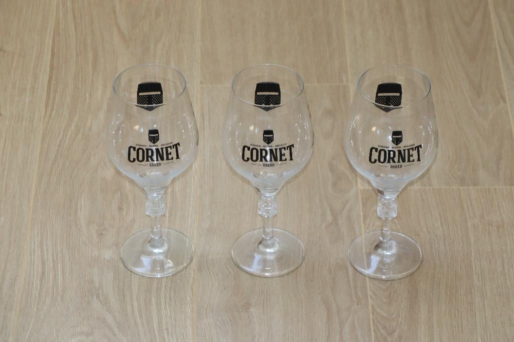 Cornet Bierglazen ZGAN (3 stuks, prijs p.s.), Ophalen of Verzenden, Zo goed als nieuw, Glas of Glazen, Overige merken