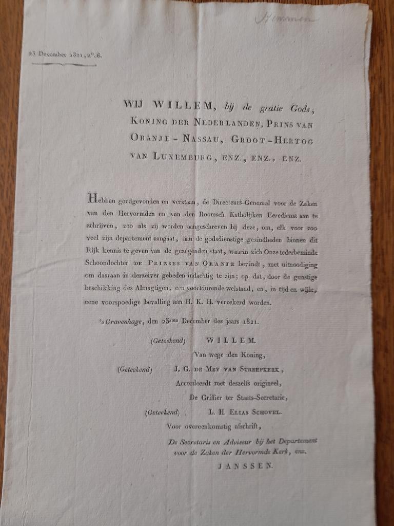 Uittreksel Staatscourant 23 december 1821, Ophalen of Verzenden, Zo goed als nieuw, Nederland, Overige typen