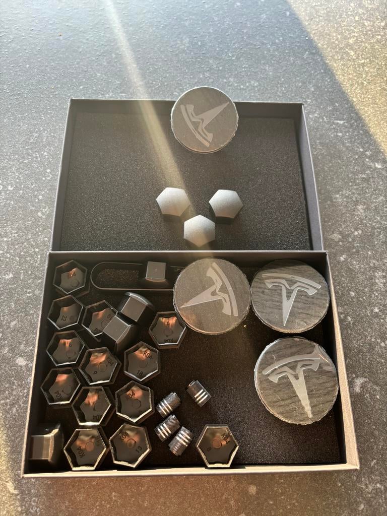 Naafdoppen set Tesla Mat Zwart, Ophalen of Verzenden, Nieuw