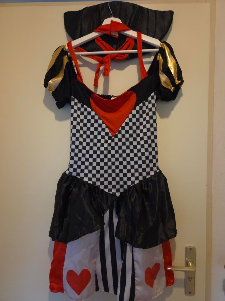Hartenkonining kostuum, Kleding | Dames, Carnavalskleding en Feestkleding, Gedragen, Kleding, Carnaval, Maat 42/44 (L), Ophalen of Verzenden