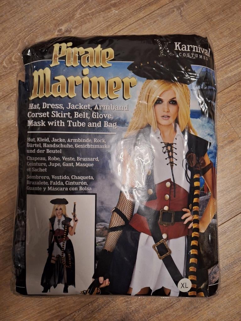 Piratenpak Dames XL - Compleet Kostuum, Kleding | Dames, Ophalen, Carnaval, Maat 46/48 (XL) of groter, Nieuw