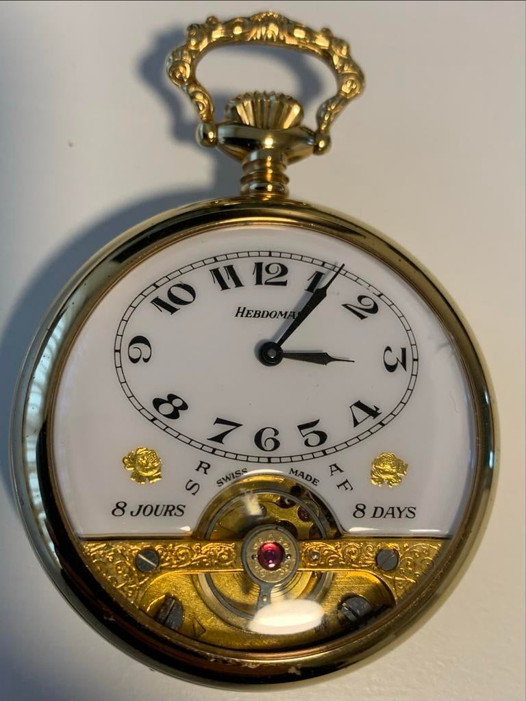 Hebdomas 8 days - zakhorloge Swiss Made, Overige merken, Zakhorloge, Staal, 1960 of later