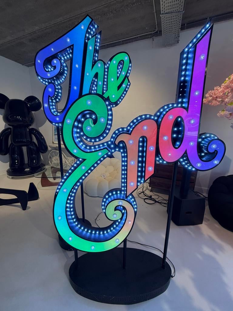 Circus bord lichtbank, the end, het einde 2,50 m, Verzamelen, Merken en Reclamevoorwerpen, Ophalen of Verzenden, Gebruikt, Reclamebord