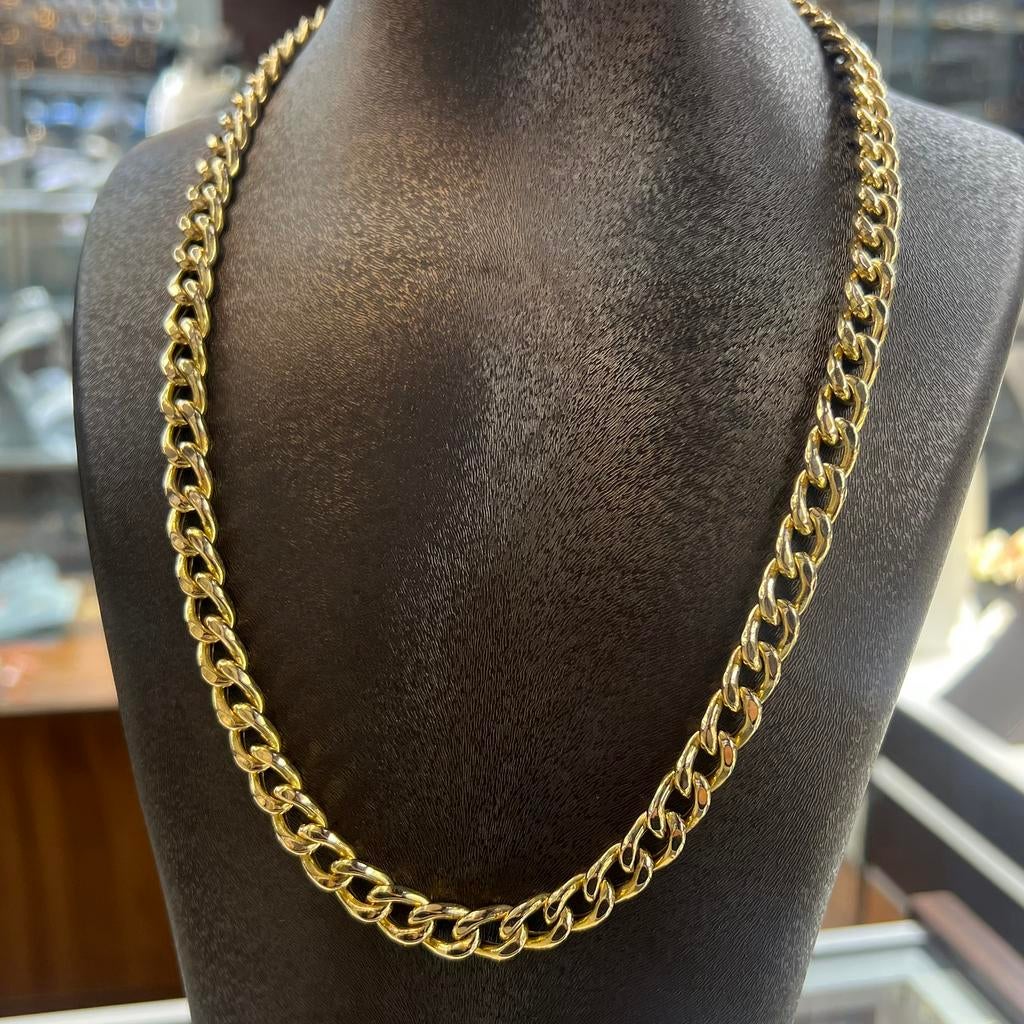 18 karaat gouden ketting cuban schakel dik model, Ophalen of Verzenden, Nieuw, Goud