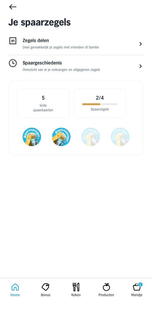 AH, 5 VOLLE SPAARKAARTEN PATHE, Eén persoon