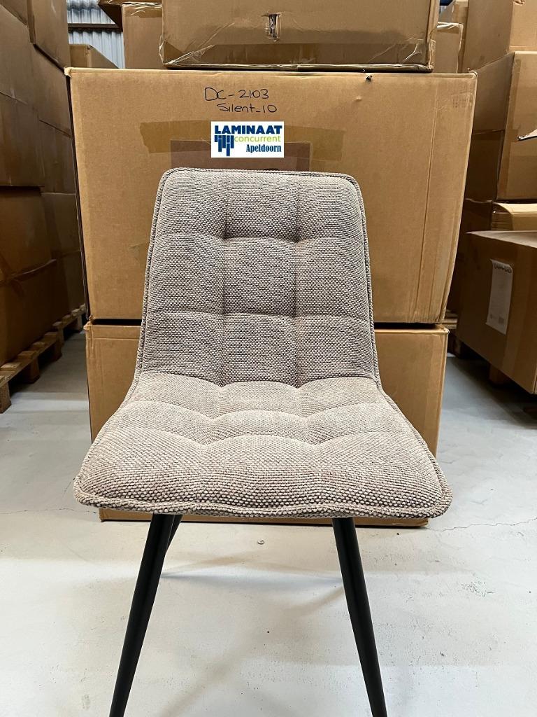 Eetkamerstoel Silent-10 Grijs €35 p/stuk Apeldoorn, Huis en Inrichting, Stoelen, Nieuw, Vijf, Zes of meer stoelen, Metaal, Stof