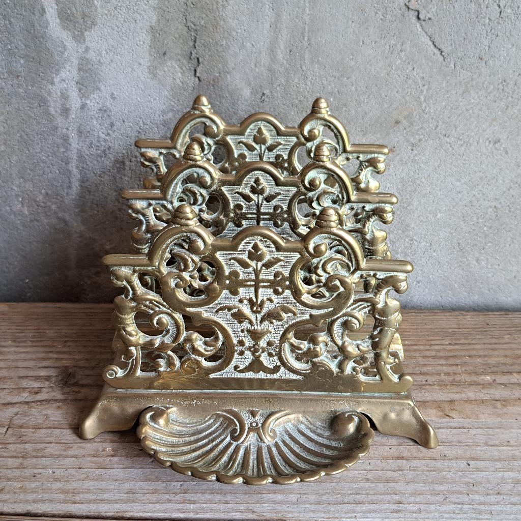 Oude brocante koperen brievenhouder postbakje *Etage3*, ., Ophalen of Verzenden, Zo goed als nieuw, .