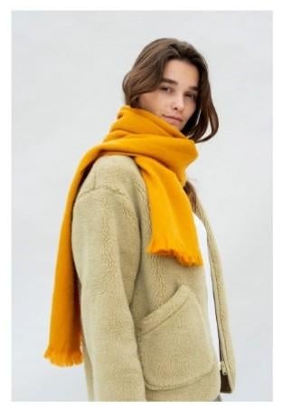 Bufandy - sjaal indian yellow - 80% alpacawol, Kleding | Dames, Bufandy, Ophalen of Verzenden, Nieuw, Sjaal