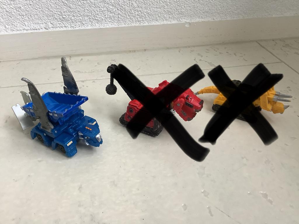 dinotrux dino auto autootje dinosaurus zeldzame tonton blauw, Ophalen of Verzenden