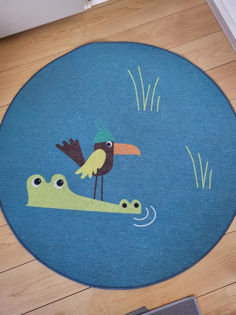 IKEA DJUNGELSKOG vloerkleed, Rond, Ophalen of Verzenden, Zo goed als nieuw, Groen