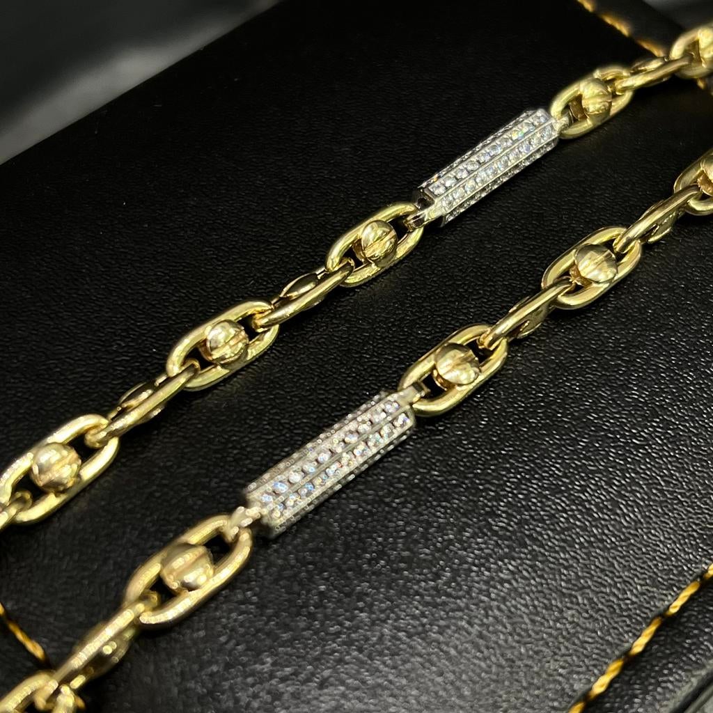 14k gouden ketting massief monte carlo schakel italy, Ophalen of Verzenden, Zo goed als nieuw, Goud