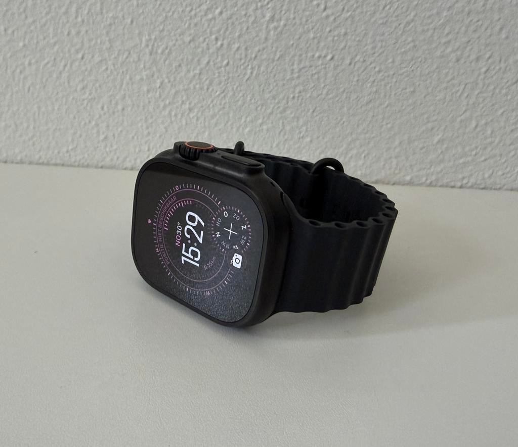 Apple Watch Ultra 2 Zwart | Krasvrij | Batt 100% | Garantie, Apple, Zwart, IOS, Ophalen of Verzenden