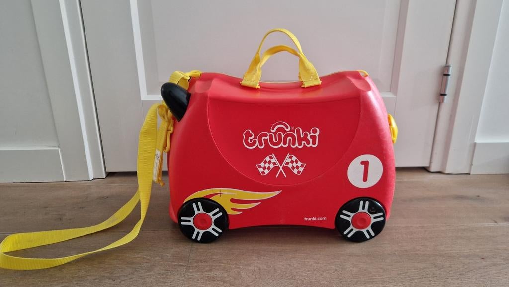 Trunki Kinderreiskoffer Rood Raceauto - Ideaal voor Kids!, Ophalen, Gebruikt, Hard kunststof