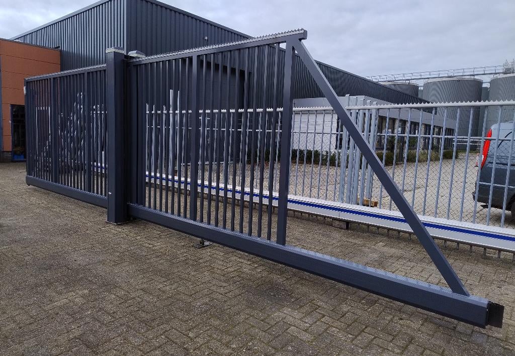 schuifpoort  schuifhek ABC aluminium 9m lang, 7m., Ophalen, 200 cm of meer, Schuifpoort, Aluminium