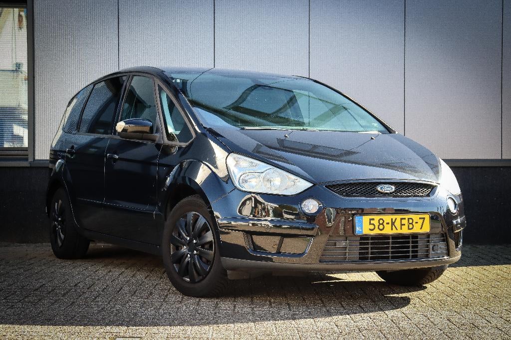 Ford S-Max 2.0 16V 2009 Zwart  7Pers, Auto's, Voorwielaandrijving, 145 pk, 4 cilinders, 1505 kg