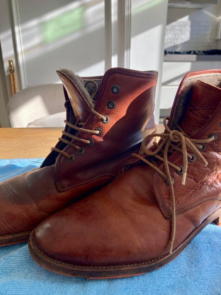 Cognac Greve Hoge Schoenen Maat 42, Kleding | Heren, Schoenen, Bruin, Ophalen of Verzenden, Zo goed als nieuw, Veterschoenen