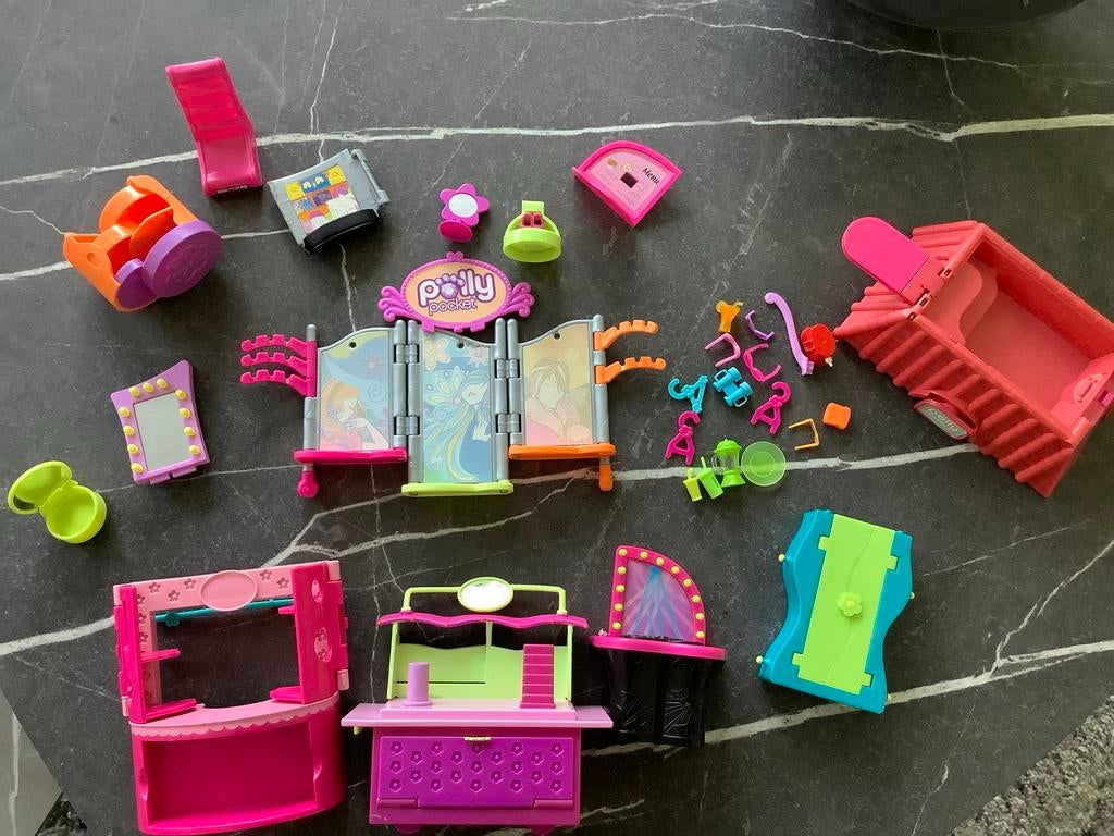 Grote set Polly Pocket speelgoed en accessoires, Ophalen of Verzenden, Gebruikt, Meisje