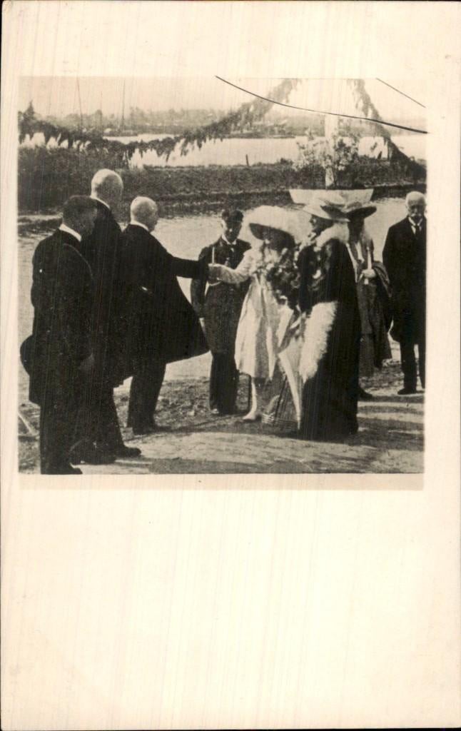 Ontvangst - Personen bij water, Ophalen of Verzenden, Voor 1920, Gelopen, Noord-Brabant