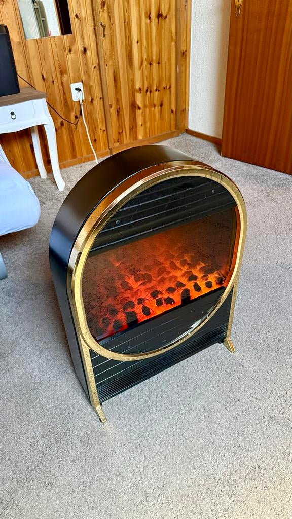 Leuke elektrische sfeerhaard met verwarming, Huis en Inrichting, Haarden, Ophalen, Gebruikt, Vrijstaande haard, Elektrische haard