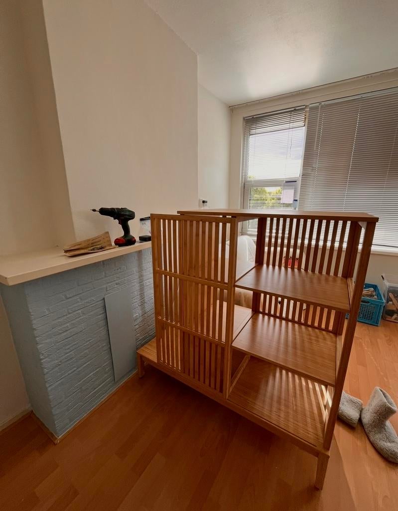 Bamboe kast IKEA NORDKISA 120x123cm, Huis en Inrichting, Kasten | Kledingkasten, Ophalen, Met deur(en), Gebruikt, 100 tot 150 cm