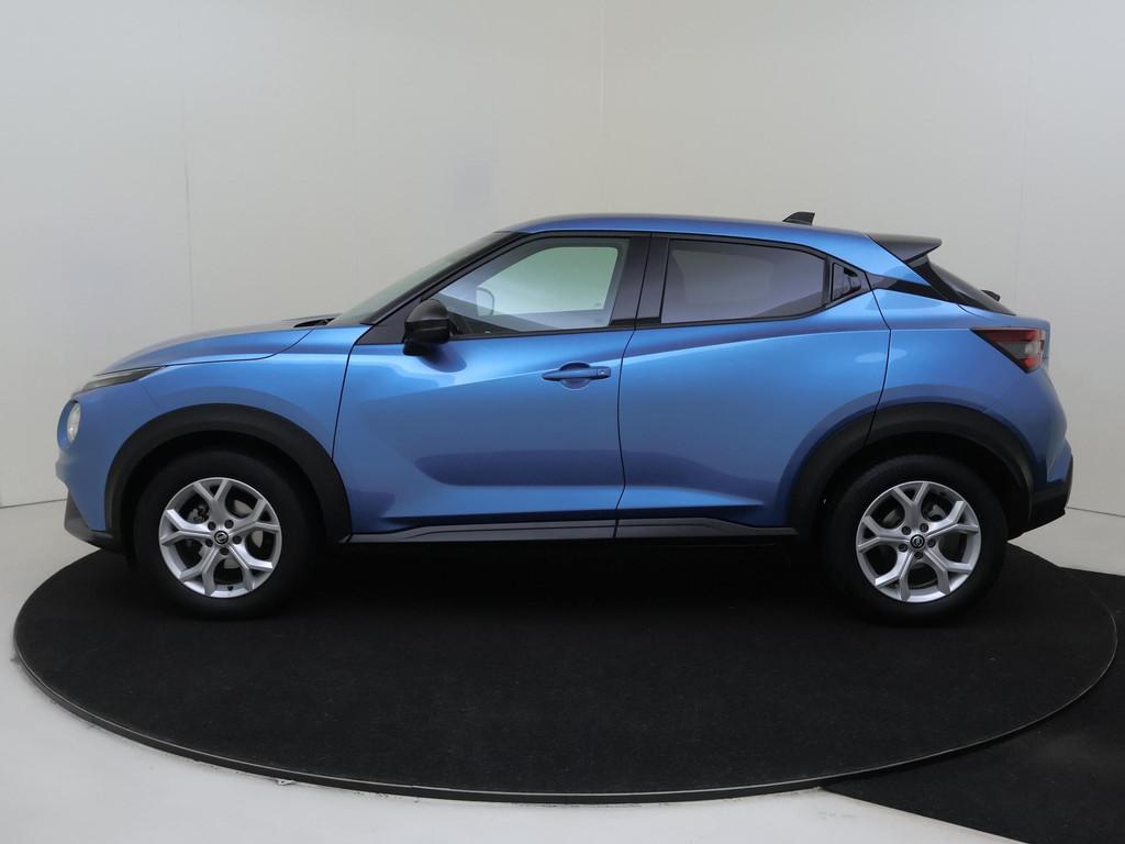 Nissan Juke 1.0 DIG-T N-Connecta Navigatie | Cruise & Climat, Auto's, Nissan, Voorwielaandrijving, Stof, Euro 6, Blauw