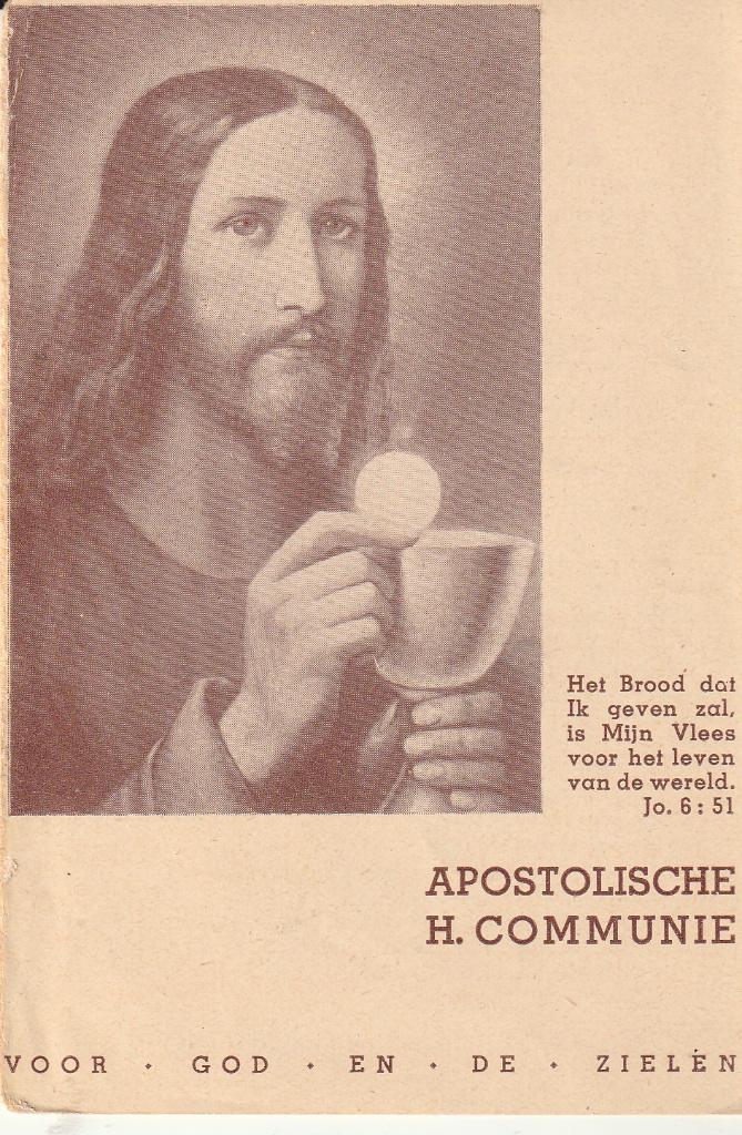 Apostolische H. communie, Ophalen of Verzenden, Gebruikt, Kaart of Prent, Christendom | Katholiek