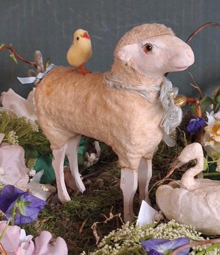 ANTIEK OUD GROOT SCHAAP 15 CM, Diversen, Pasen, Verzenden, Gebruikt