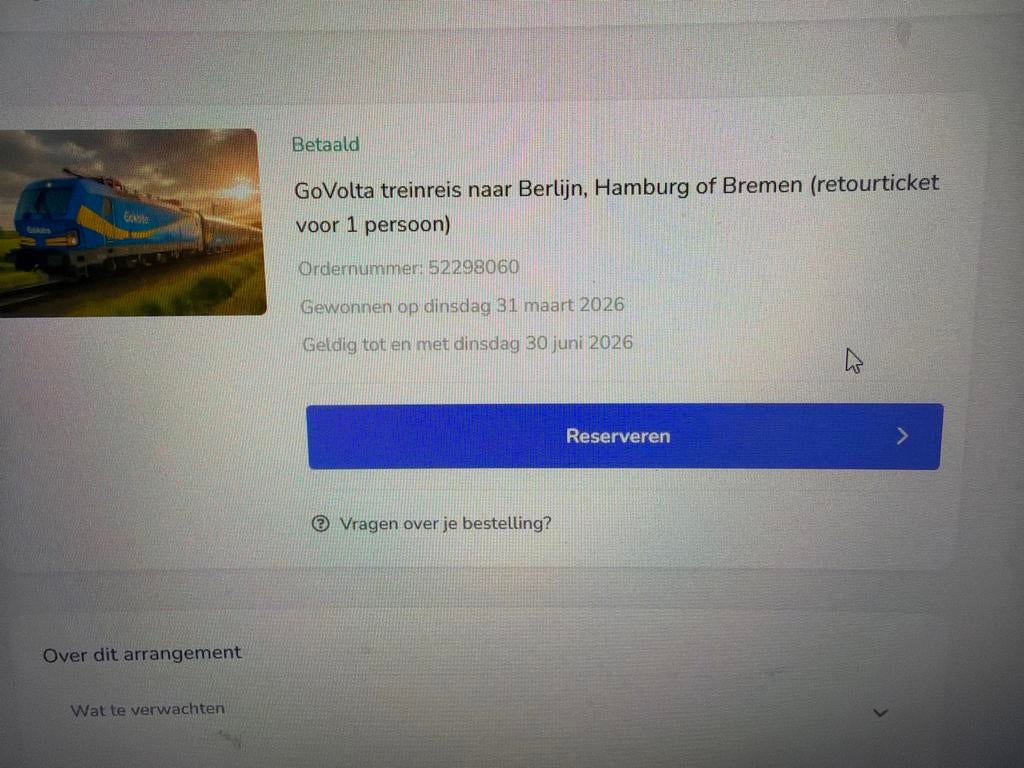 Trein ticket, Eén persoon, Trein, Met bestemming of datum
