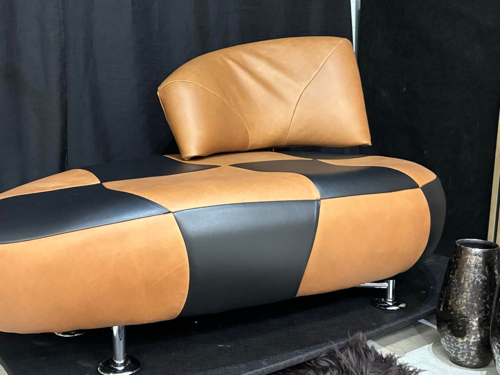 Leolux Kikko fauteuil in Rancho leer - Zo goed als nieuw, Ophalen, Leolux, 100 tot 125 cm, .