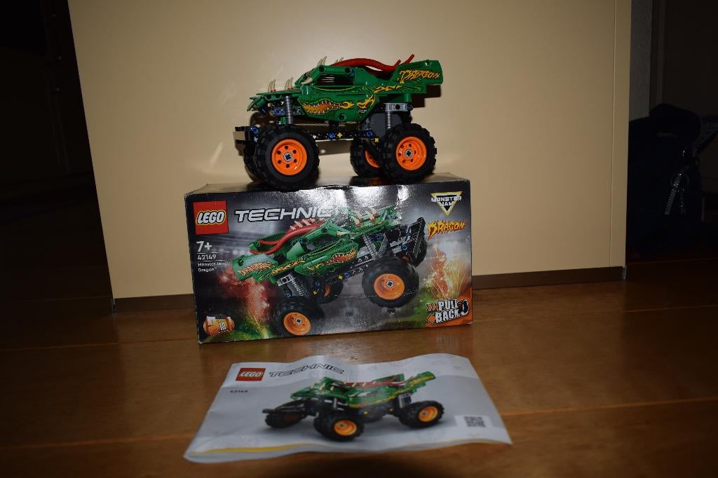 Lego 42149 Technic Monster Jam Dragon Pull back, Compleet, Lego, Ophalen of Verzenden, Zo goed als nieuw