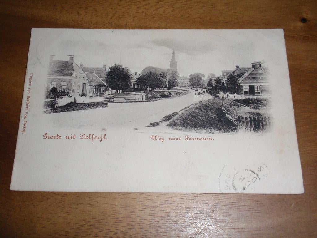 Delfzijl weg naar Farmsum, Verzamelen, Verzenden, Voor 1920, Gelopen, Groningen