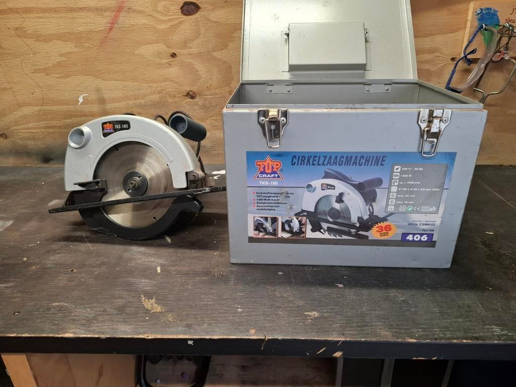 Hand cirkelzaag topcraft, Doe-het-zelf en Verbouw, Gereedschap | Zaagmachines, Ophalen, Gebruikt, Cirkelzaag, 30 tot 70 mm