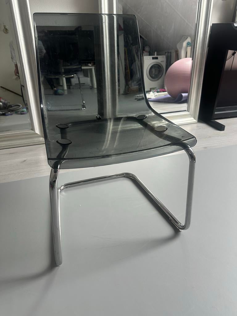 Ikea Tobias stoel - Grijs/Chroom, Huis en Inrichting, Kunststof, Gebruikt, Overige kleuren, Ophalen of Verzenden