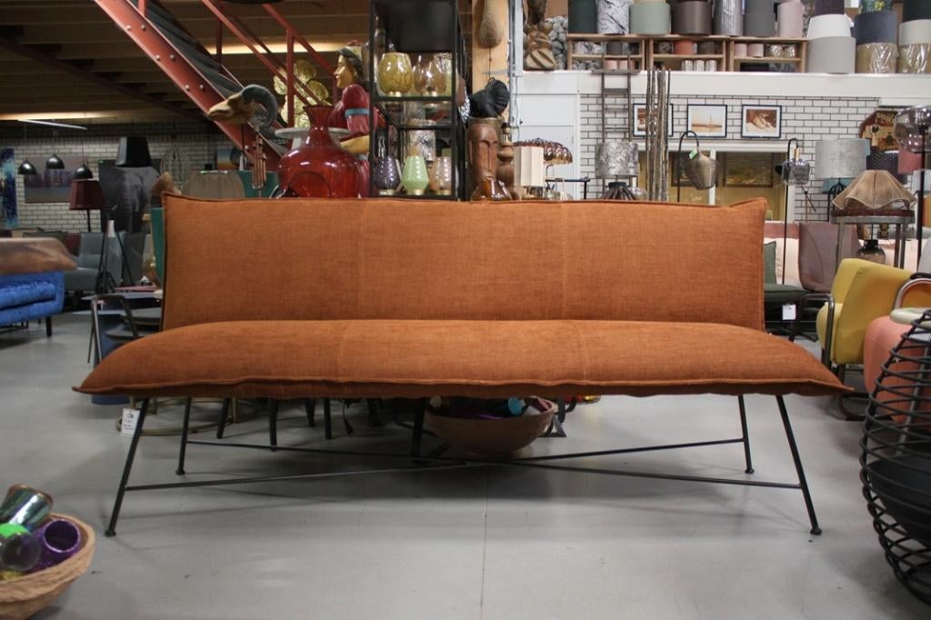 Luxe eetkamerbank Vidar Jess design stof roest eetbank bank, Ophalen, Zo goed als nieuw, Stof, Vijf, Zes of meer stoelen