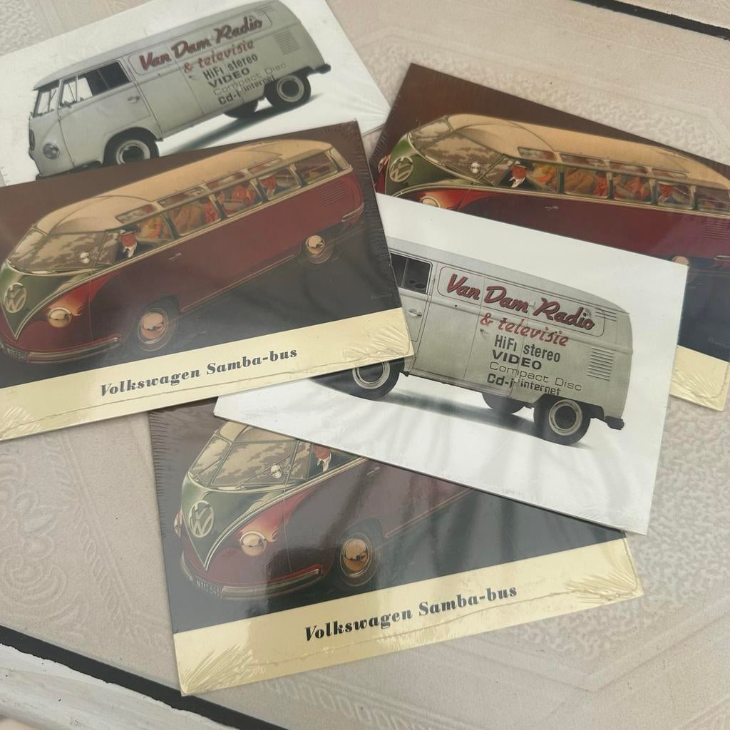 Set van 5 Volkswagen Samba-bus en Van Dam Radio kaarten, Ophalen of Verzenden, Nieuw, Auto's