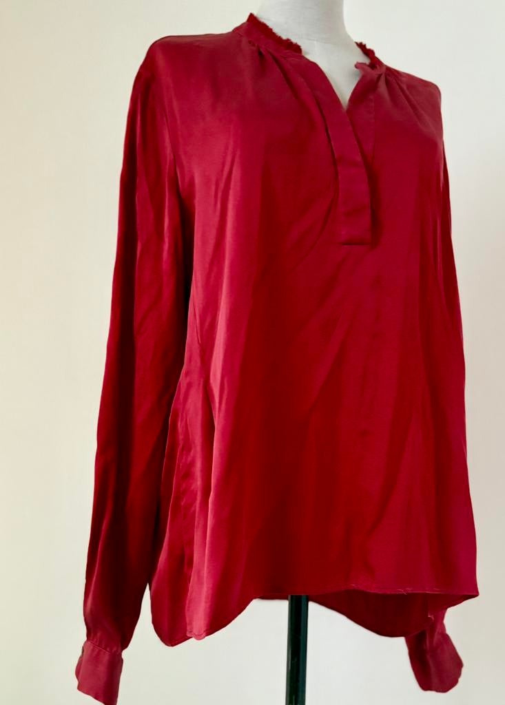 Caliban by Pauw M40 /IT46 t.w.v. 479,- luxe zijden blouse, Ophalen of Verzenden, Zo goed als nieuw, Rood