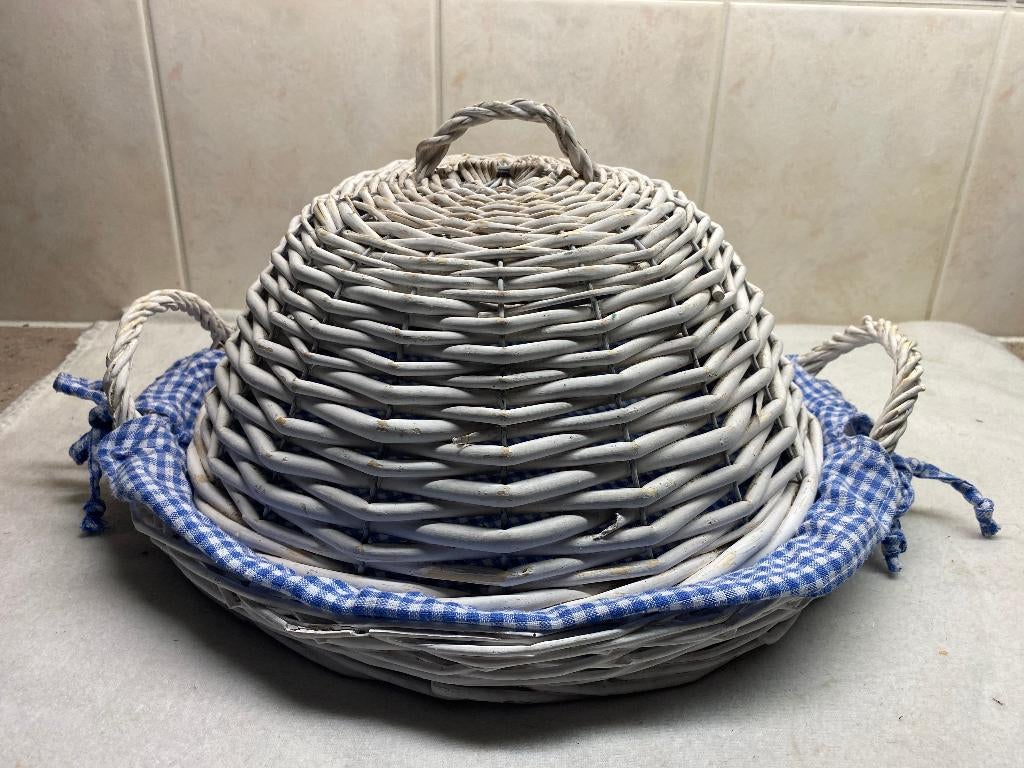 Rieten Serveer Plateau Bol Vorm, Ophalen of Verzenden