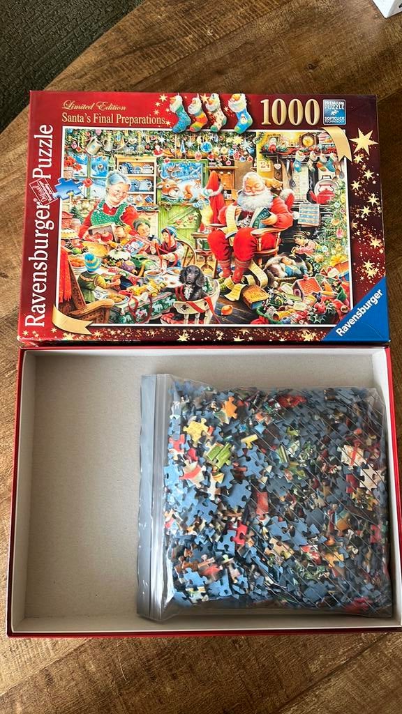 Legpuzzel 1000 stukjes Ravensburger Kerst compleet, Ophalen of Verzenden, 500 t/m 1500 stukjes, Zo goed als nieuw