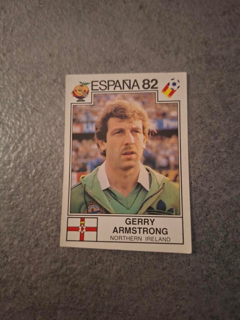Panini sticker WK 82 Espana. Gerry Armstrong Noord-Ierland., Verzenden, Zo goed als nieuw, Sticker