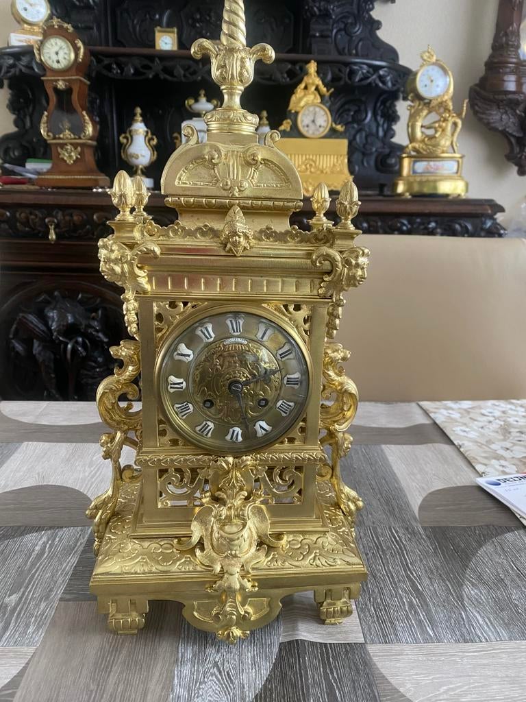 Bronzen franse pendule klok japy Frères, Antiek en Kunst, Antiek | Klokken, Ophalen