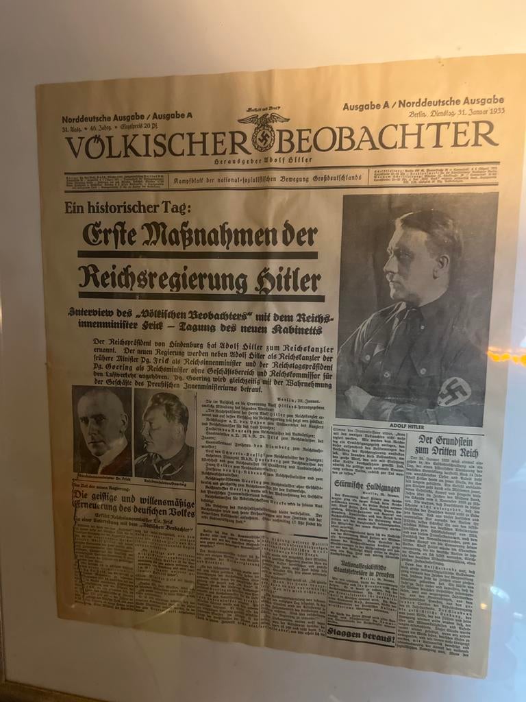 Originele Duitse krant 1933 Adolf Hitler, Ophalen of Verzenden, 1920 tot 1940, Buitenland, Krant
