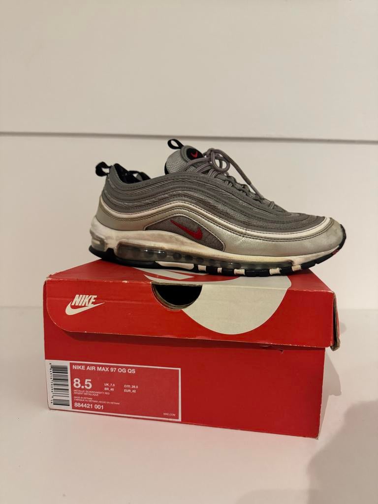 Nike Air Max 97 Silver Bullet 2017 US8 41,5, Ophalen of Verzenden, Gedragen, Overige kleuren, Sneakers of Gympen